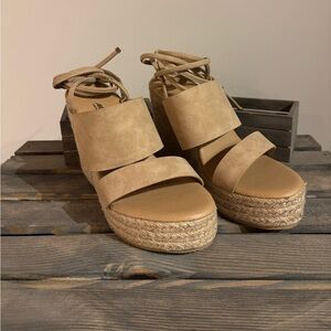 Ardene Tan Espadrille Wedge Sandals